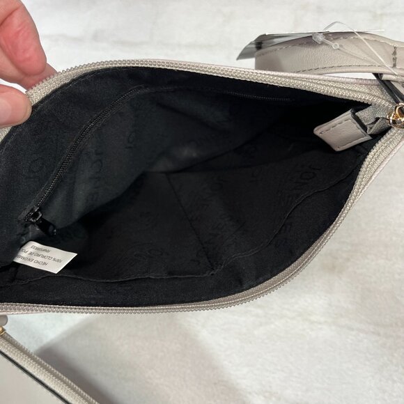 NWT Jones New York Yvette Crossbody Purse & Pouch 11JN951JN-MSC Emboss Cement - Picture 8 of 10